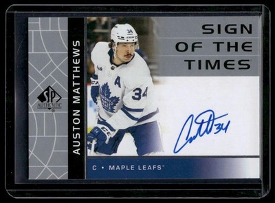 2022-23 SP Authentic #RSOTT-AM Auston Matthews 2002-03 Retro Sign of the Times
