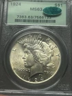 1924 P Peace Silver Dollar PCGS MS63 CAC Approved ✅  OGH Old Green Holder