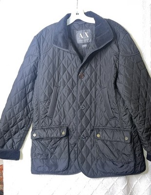 A|X Armani Exchange Men s Quilted Barn Jacket Button Up Designer Coat