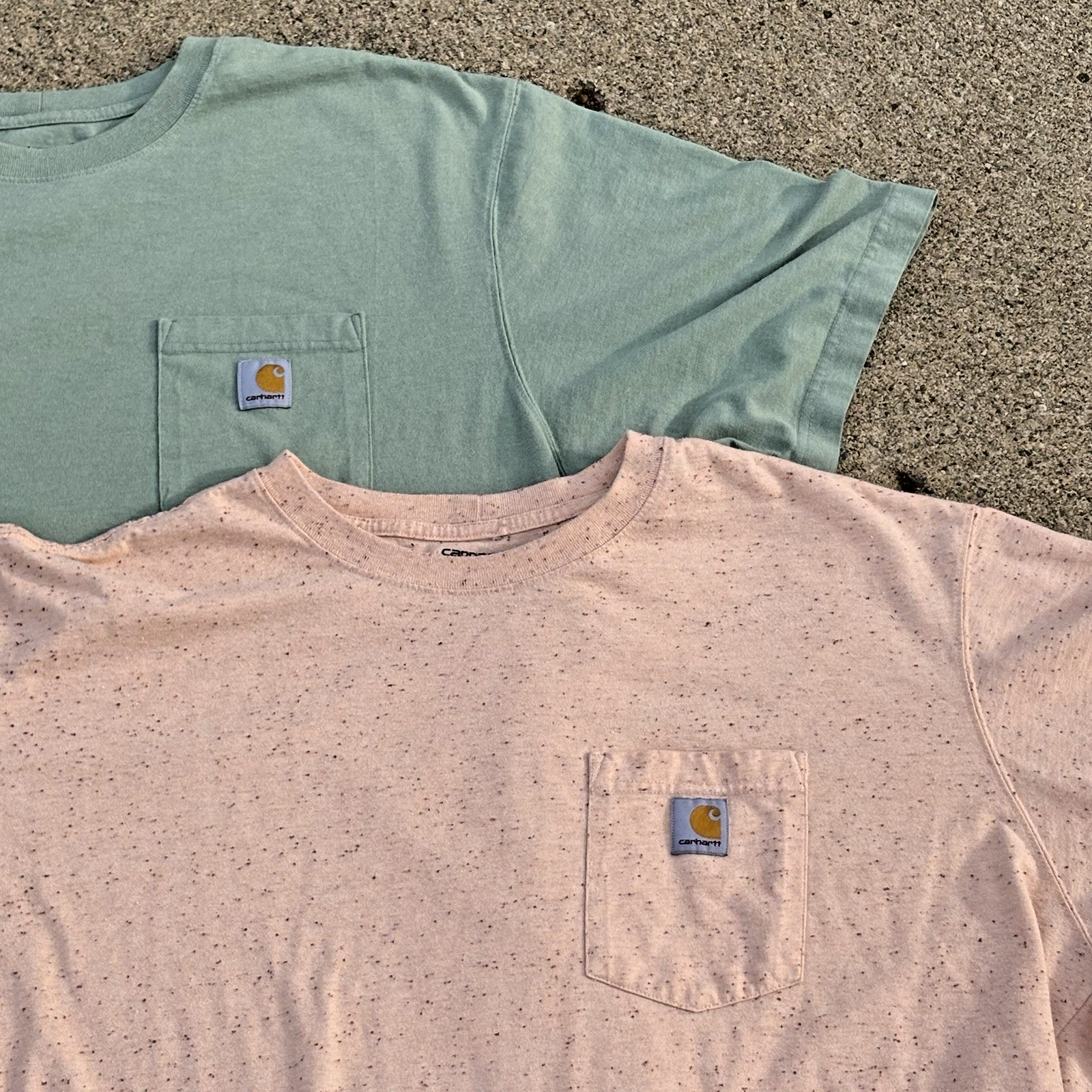 Carhartt Men's 2-Pack 3XL Short Sleeve Work Tees in Green Peach