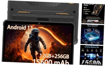  R7 Rugged Tablet Android 13, 15600mAh 10.1 Inch HD+ 12GB+256GB/(2TB TF) 