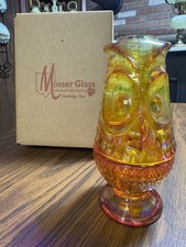 Mosser Owl Fairy Lamp Marigold Carnival Iridescent New w/Box Glows