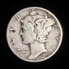 90% Silver - 1943 Mercury Dime Circulated - 06-61