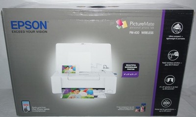 New Epson PictureMate PM-400 C11CE84201 Wireless Photo Printer - White, Warranty