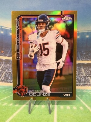 Rome Odunze  2025 TOPPS CHROME TRUE GOLD Refractor  /50 #49 Bears