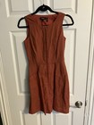 Theory Women's Brown Linen Sleeveless V-Neck Zip Front Jumpsuit Size 00 — photo 5