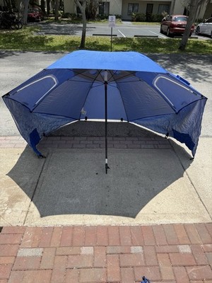Blue Sport-Brella Ultra 8ft Portable All-Weather and Sun Umbrella with Carry Bag