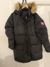Canada Goose Emory Parka Coat XL Black With Fur Jacket 