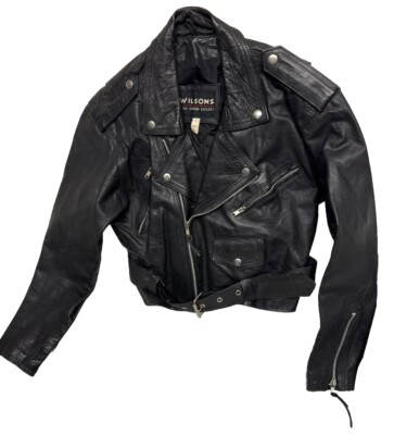 Vintage 90s Wilsons Cropped Leather Motorcycle Biker Punk Moto