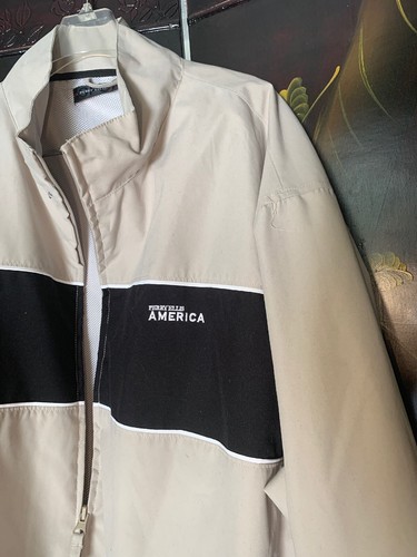 NWT Perry Ellis America Mens Windbreaker Beige Black Jacket Size XXL $85 - Picture 3 of 12