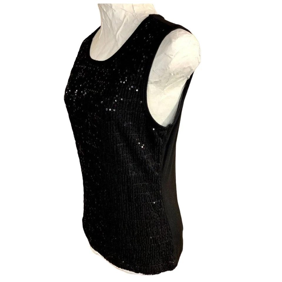 Top Mossimo Negro Lentejuelas Sin Mangas Talla L Glam Bling Fiesta Vacaciones Capricho Y2K Foto 2 de 4