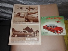 Rare Pair Of 1953 Aero Willys Ace Wing Eagle Dealer Brochures