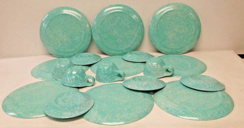 Melamine Confetti Dishware by Northern Boston 27 Made USA Russell Wright 19 Pcs - Picture 3 of 10