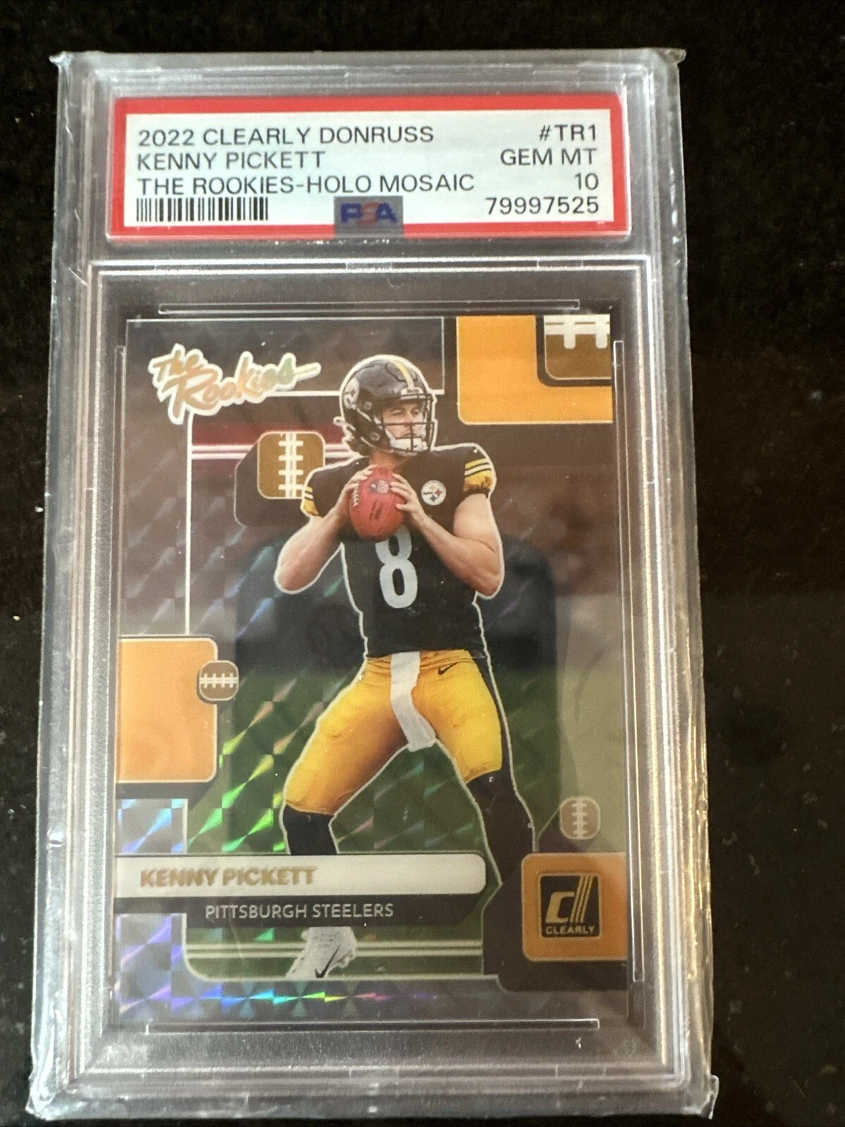 Kenny Pickett Panini Clearly Donruss the Rookies #TR1 Holo Mosaic