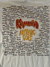 NOS Vintage Kahlua Anything Goes Big Lebowski Fan T-shirt Off White Size XL