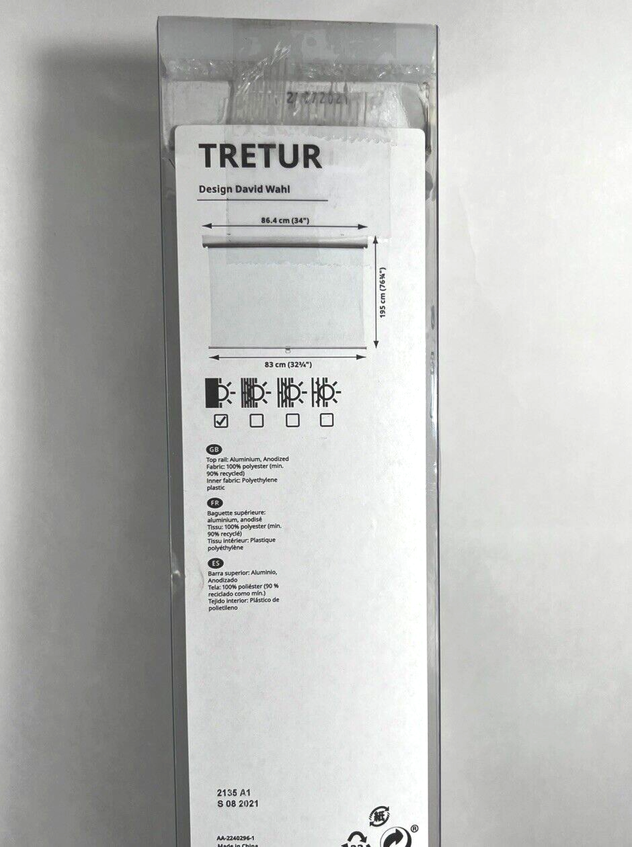 IKEA TRETUR Blackout Roller Blind 34x76 ¾