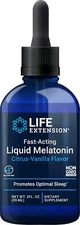 Life Extension Fast-Acting Liquid Melatonin Sleep & Cellular Health Support 2 oz