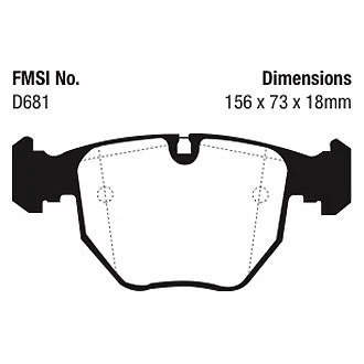 Pastillas de freno delanteras EBC DP41036R Yellowstuff para BMW X5 2000-2006 Foto 3 de 4