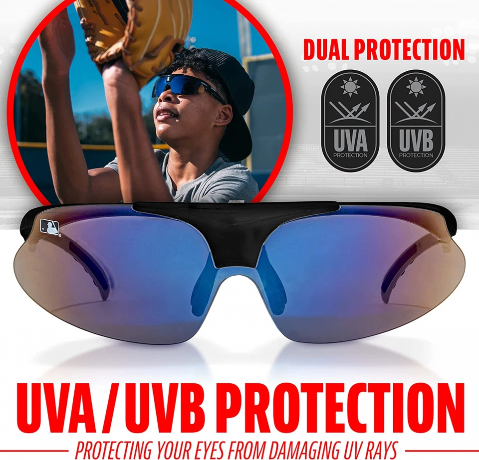 Franklin Sports 棒球 + 垒球太阳镜 - 男式 + 女式黑色 — 第 3/4 张图片