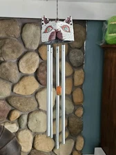 Vintage Handmade Cat Wind Chime Kitty Lover Gift Windchime Dangling 22"