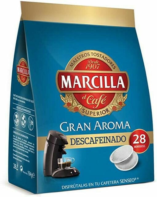 MARCILLA Café Gran Aroma Descafeinado - Pack de 28 Monodosis para Cafetera  SENSEO | Compra online en eBay