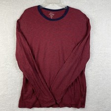 J Crew Sweater Mens Size XL Red Blue Stripe Knit Goods Pullover Lightweight