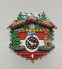 Black Forest Wood Cottage Christmas Clock
