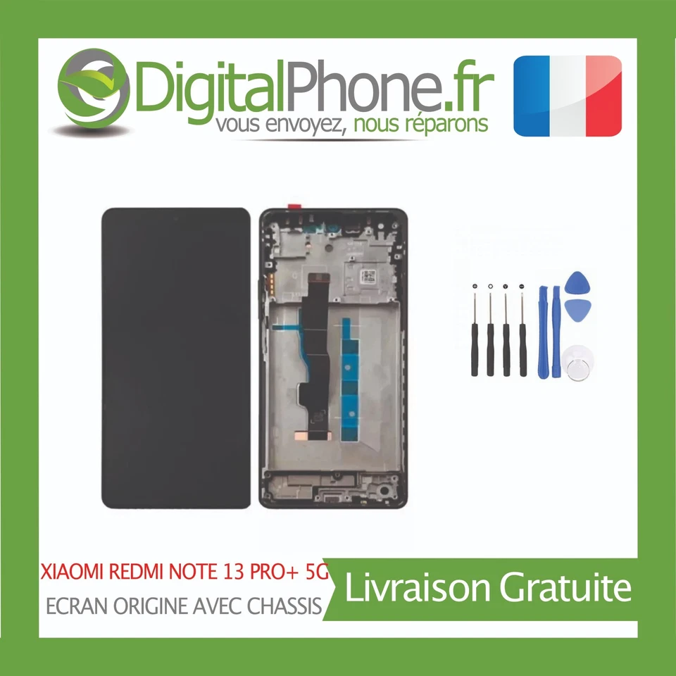 ECRAN ORIGINE RECONDITIONNE XIAOMI REDMI NOTE 13 PRO+ PLUS 5G + OUTILS -TVA