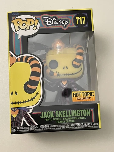 Funko Pop Disney Jack Skellington #717 Black Light Hot Topic Exclusive w/protect