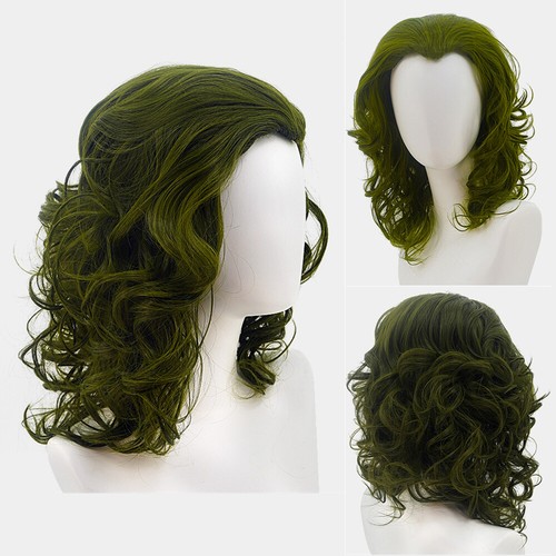 Movie Joker Masquerade Carnival Wig Cosplay Party Prop Curly Green Hair 13.8" - Picture 2 of 5