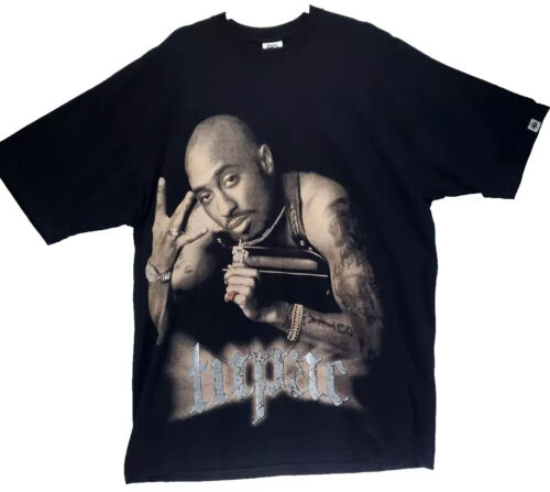 Vintage Tupac 2Pac Shirt “All Eyez On Me“ 2000s Y2K Rhinestone T Shirt 3X Tall