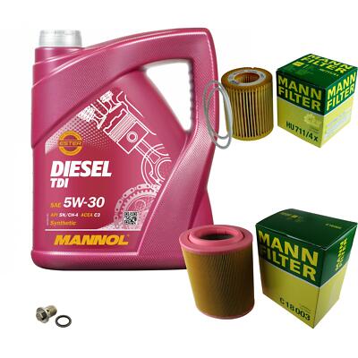 MANN Inspektionspaket 5L MANNOL Diesel TDI 5W-30 für Alfa Romeo 159 Sportwagon