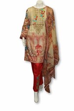 A27 Pakistani Indian Fine Design 3 Pcs Embroidered Lawn Suit