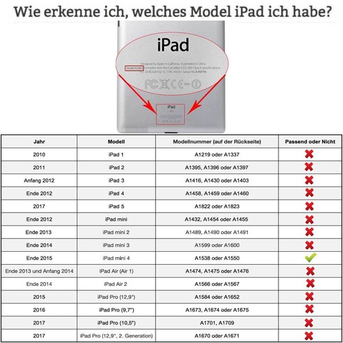 Premium Leder Schutzhülle für Apple iPad Mini 4 Tablet Tasche Cover Case braun - Bild 12 von 12