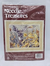 Needle Treasures Autumn Lady Deer Doe Fall Crewel Art Cross Stitch Kit 