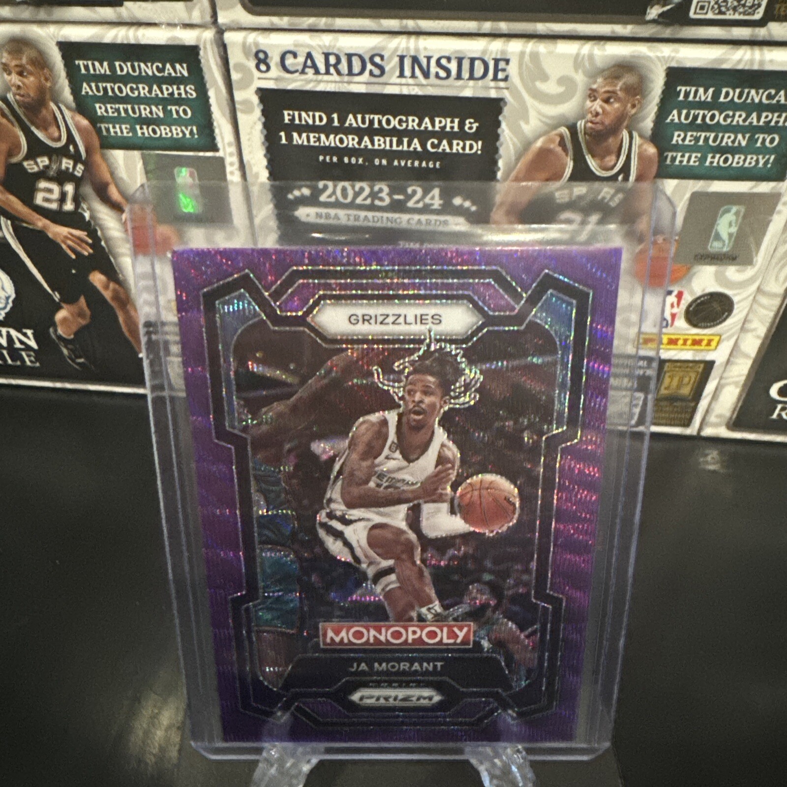 2023-24 Panini Prizm Monopoly JA MORANT Purple Wave Prizm #44 Memphis Grizzlies
