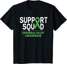 Support Squad Palsy Awareness Month CP Green Ribbon Youth Unisex T-shirt