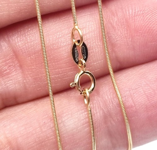 9ct Gold Necklace Chain Fine Rounded Snake Jewellery - Choose your size - Picture 6 of 12