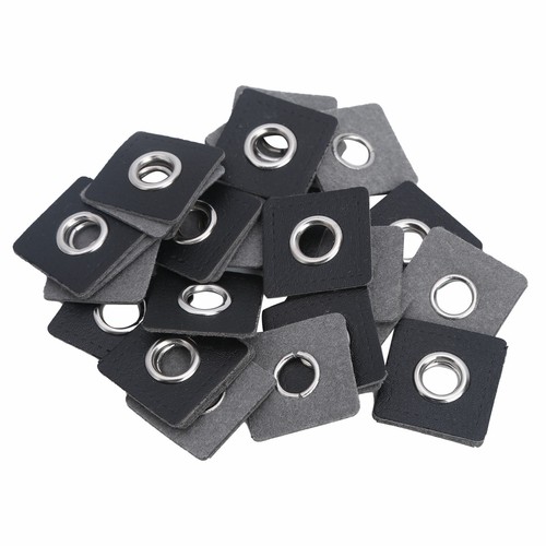30 PU Leather Sew on Badges Patch Labels Metal Eyelets Grommets Cloth Tag AU - Picture 13 of 25