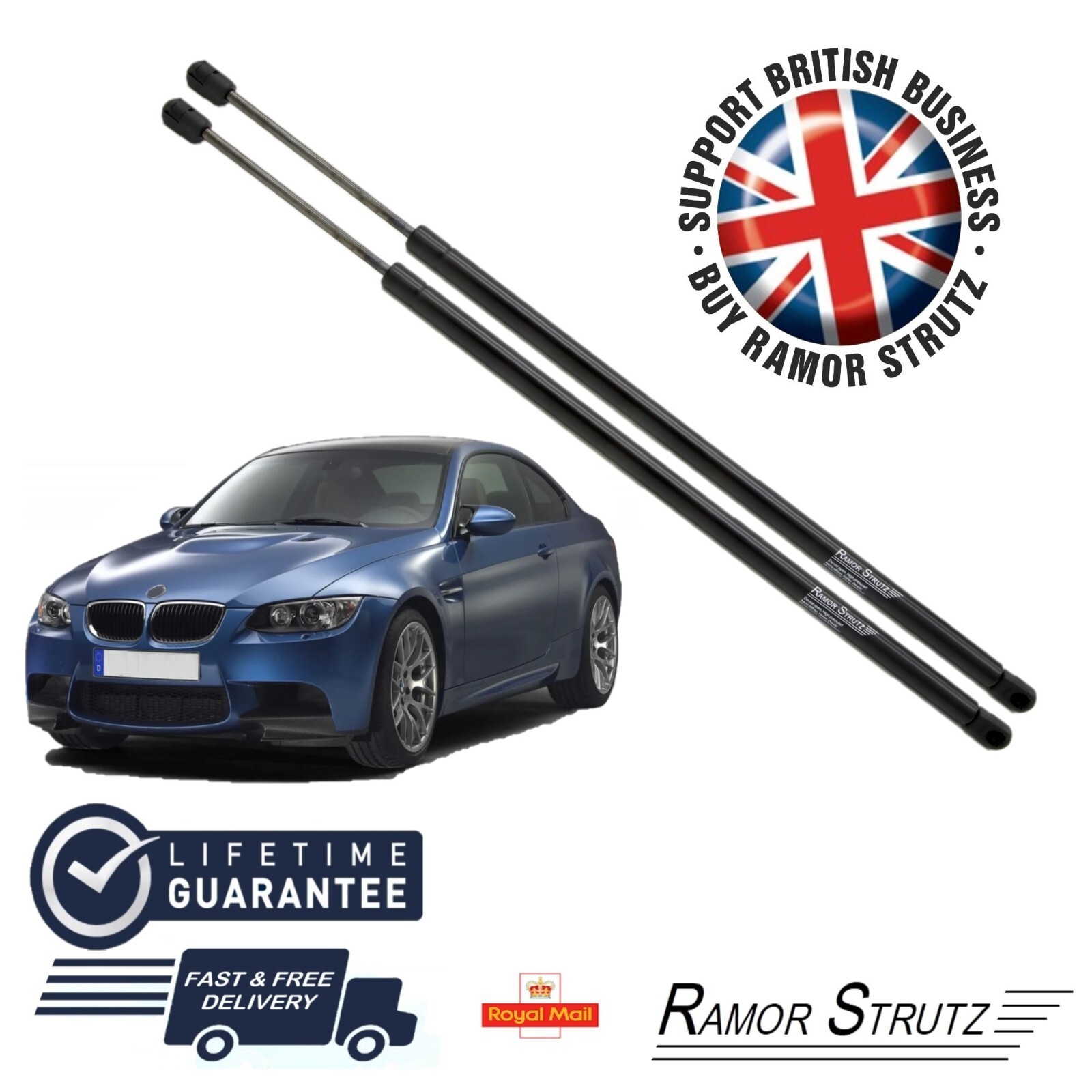 Ramor Strutz 2x Tailgate Gas Struts for a BMW 3 Series Coupe E92 2006-2013