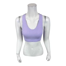 AnyBody Rib Knit Seamless Cozy Lounge Bralette Set of 2 Brownie/Lilac Large Size