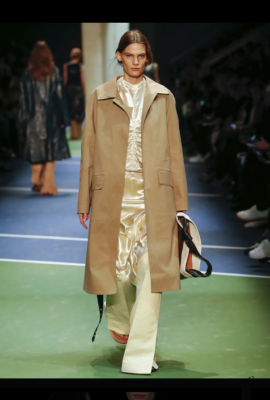 Pantalon En Cuir Beige Céline Taille 36 - Collection été 2017 Par Phoebe Philo