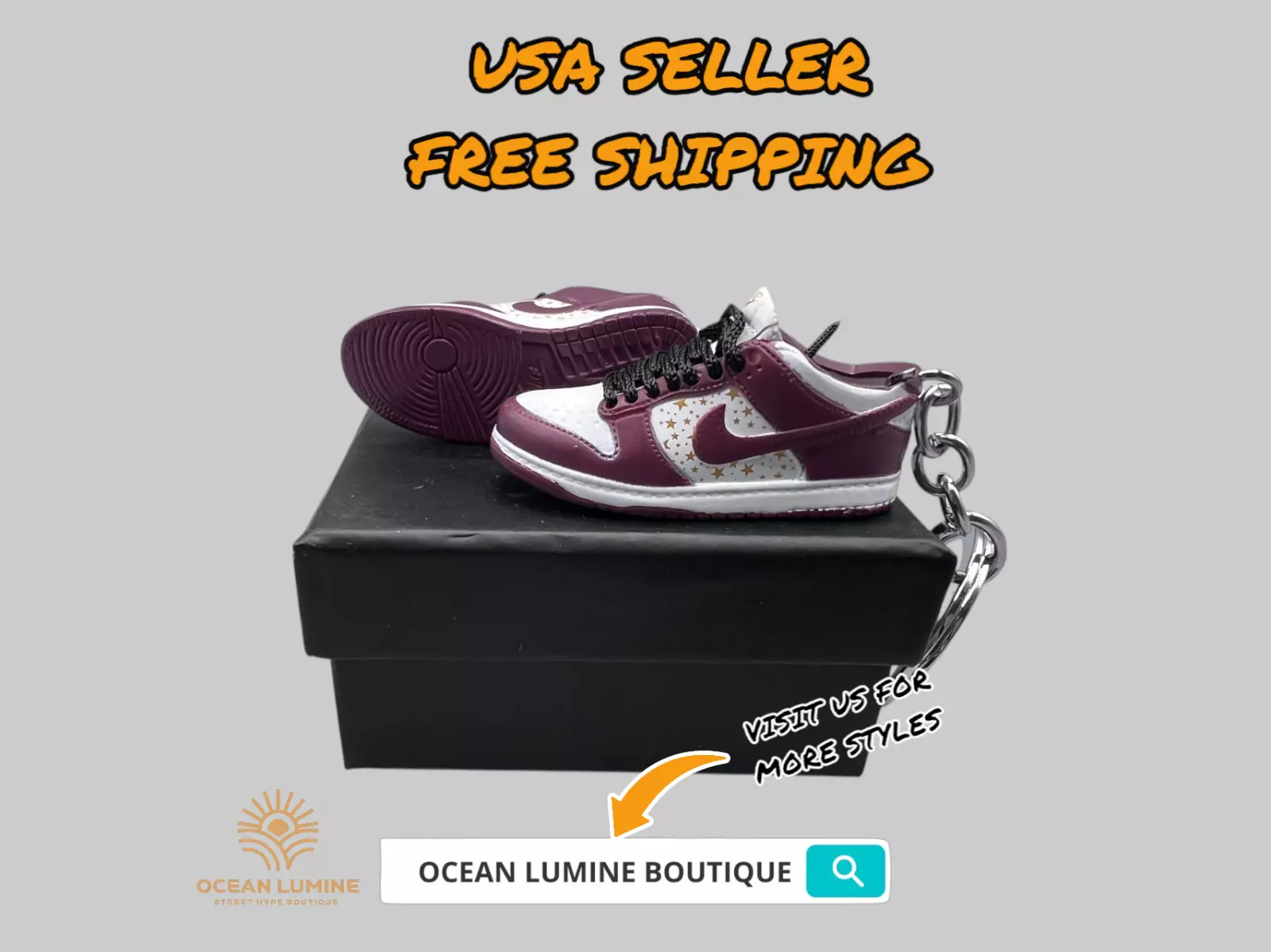 SB Dunk Low Mini Porte clés Baskets 3D, Baskets Basketball Boîte de Collection Options