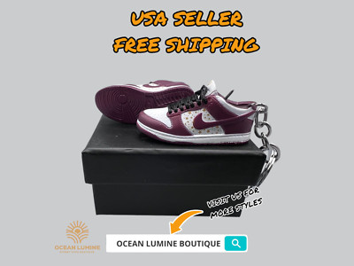 SB Dunk Low 3D Mini Sneaker Keychain, Basketball Sneaker Collectible Box Options