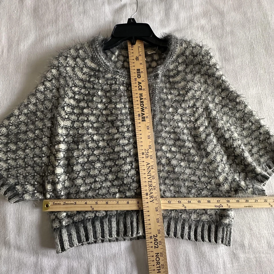 Anthropologie Moth Sweater Womens S Bubble Popcorn Knit Short Sleeve Angora Boho - Image 3 of 4