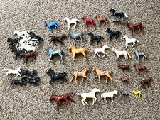 Vintage 1950 s-60 s Big Lot Of 43 Toy Plastic Horses