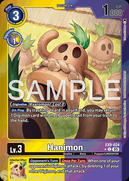 EX9-024 Hanimon : Limited Common Foil Alternative Art Digimon Card : EX09: Versu