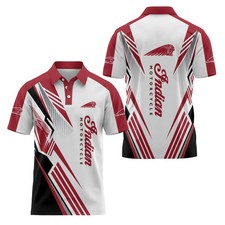 Indian Motorcycle Polo Shirt - 3D Modern Racing Graphic Tee - Men's Sportswear
