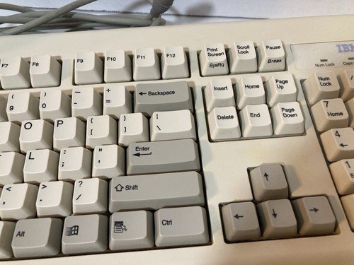 Vintage IBM Blue KB-8923 PS/2 Keyboard 07H0666 Ps2 Works Great For Dos Pc - Picture 4 of 16