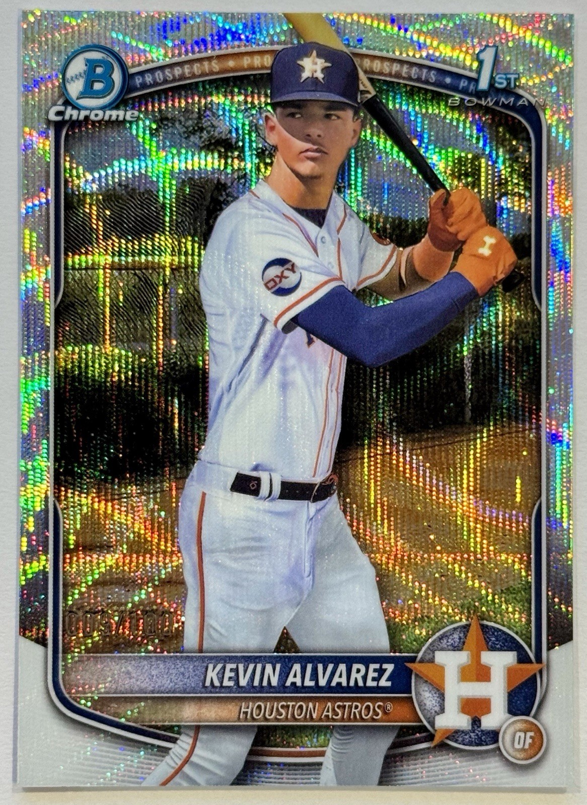 2025 Bowman Chrome Kevin Alvarez 1st Silver Wave Refractor #009/100 #BCP-227